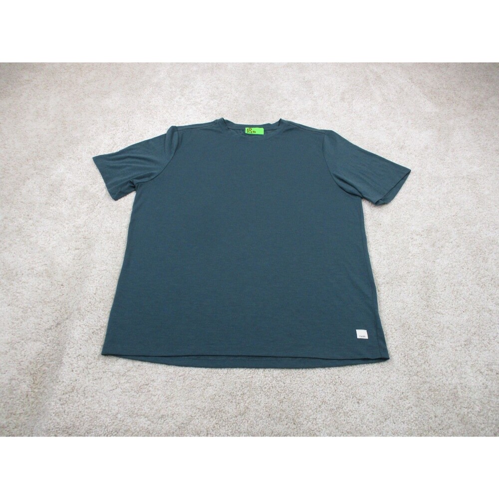 Vuori Shirt Mens Large L Deep Teal Blue Athleisure Short Sleeve Crew Neck Tee